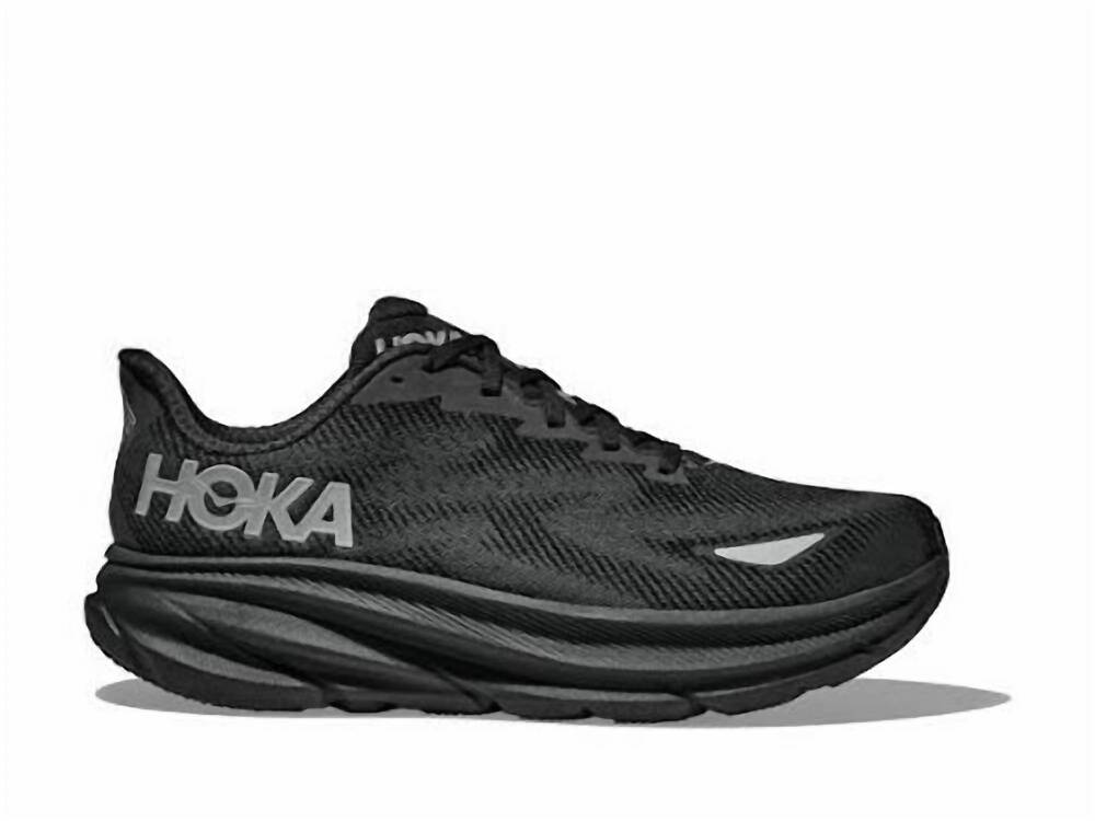 NEW HOKA men's clifton 9 gtx sneaker in black